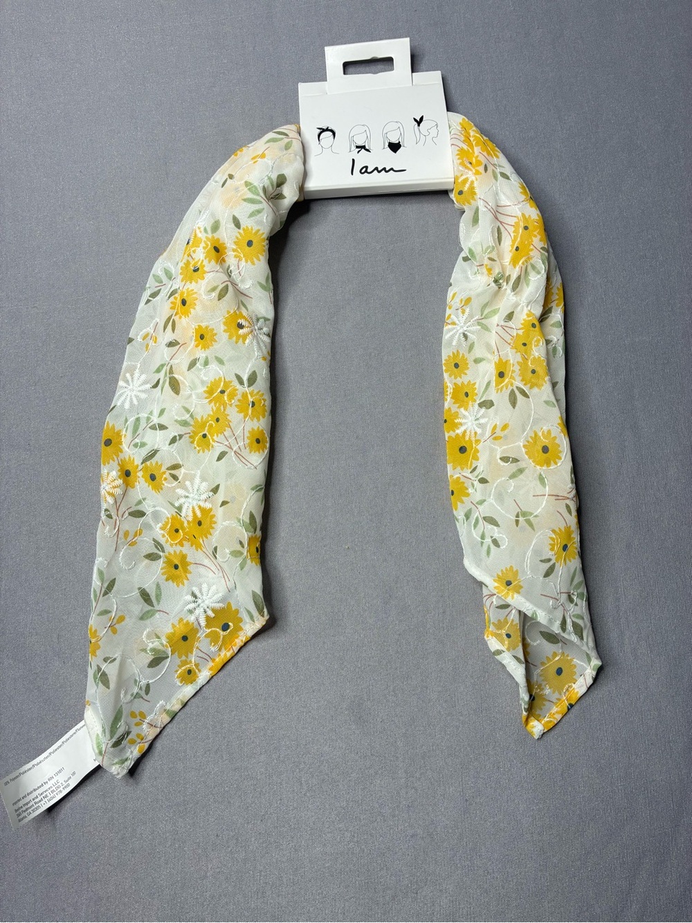 I Am Yellow Floral Neck Scarf for Women